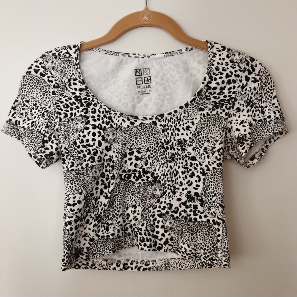 Nollie Cheeta Print Crop Top